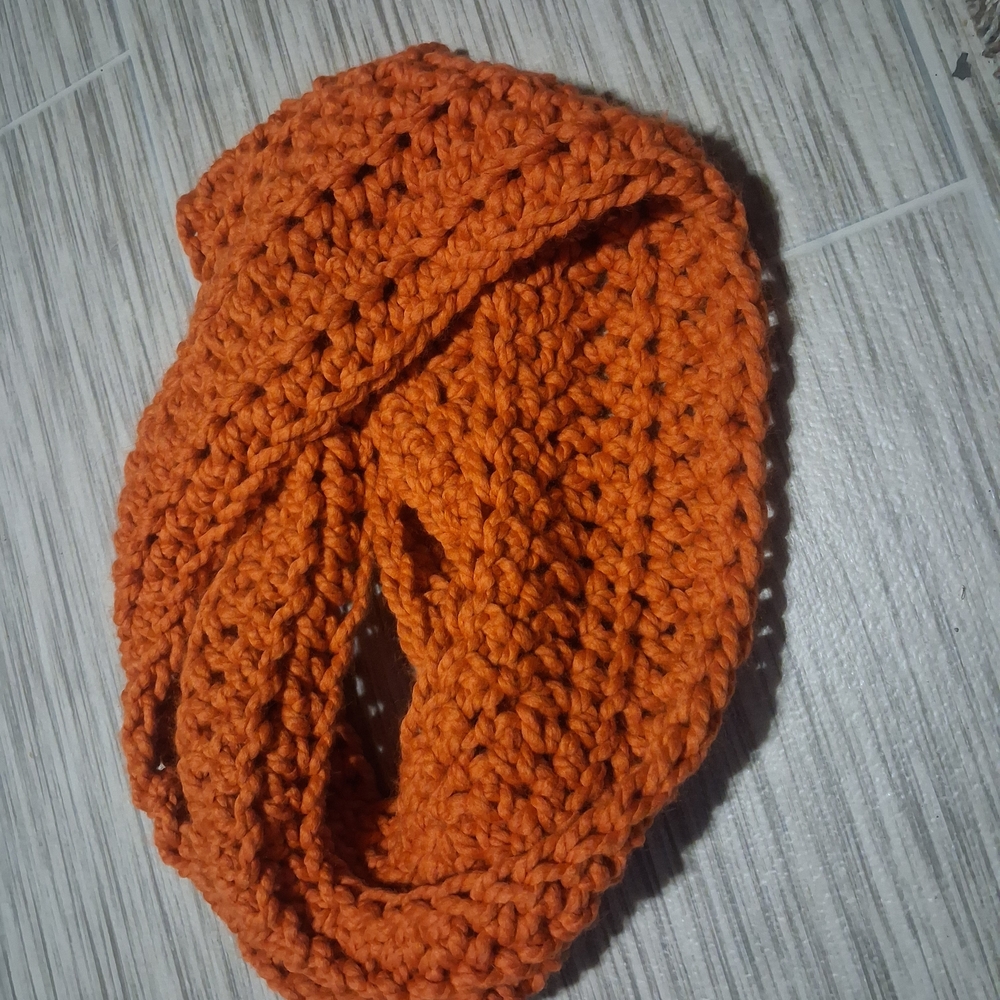 Cozy Orange Knit Scarf
